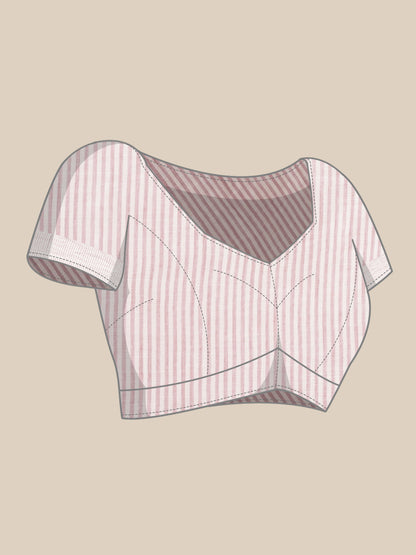 Women's Party Wear Linen Blend Woven Design Purple Saree With Purple Linen Blouse Piece